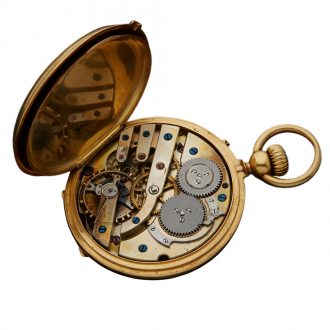 French 18K yellow gold full hunter pocket watch Circa 1900