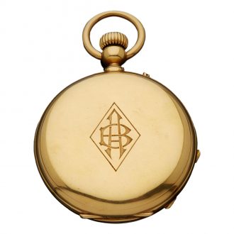 French 18K yellow gold full hunter pocket watch Circa 1900