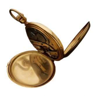French 18K yellow gold full hunter pocket watch Circa 1900