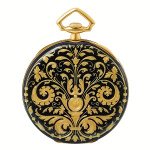 Fine Swiss yellow gold and enamel keyless watch Circa 1921