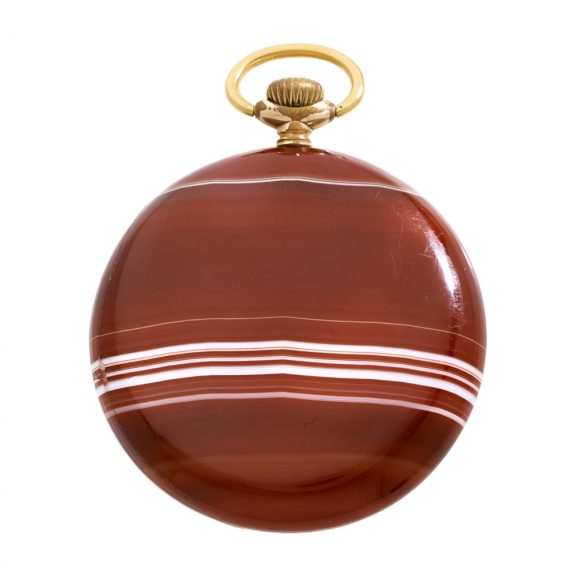 Swiss 18 carat gold and red agate pocket watch Circa 1920 Swiss 18 carat gold and red agate pocket watch Circa 1920