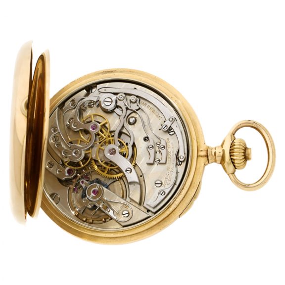 Swiss 18K yellow gold chronograph pocket watch Circa 1913 Swiss 18K yellow gold chronograph pocket watch Circa 1913