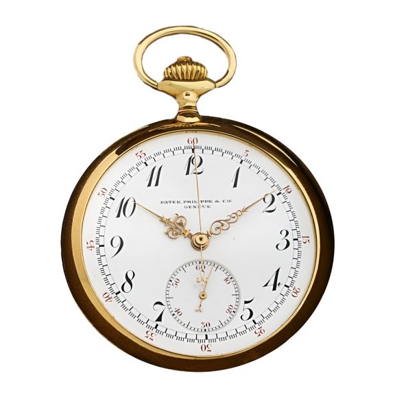 Swiss 18K yellow gold chronograph pocket watch Circa 1913