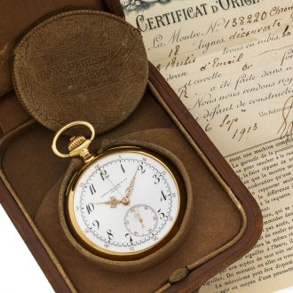 Swiss 18K yellow gold chronograph pocket watch Circa 1913