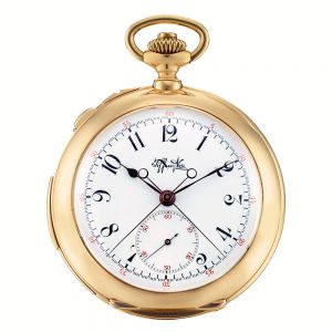 Swiss gold minute repeating split seconds chronograph Circa 1920