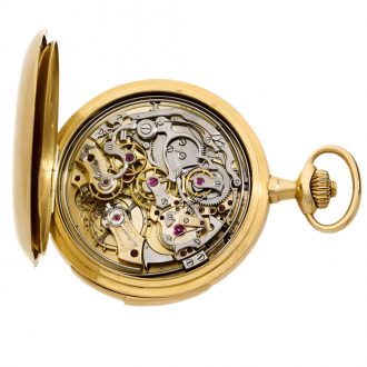 Swiss gold repeating watch with chronograph Circa 1900