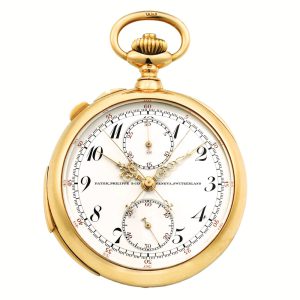 Swiss gold minute repeating split seconds chronograph Circa 1914