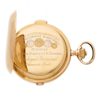 Swiss gold repeater with moon phases and chronograph Circa 1900
