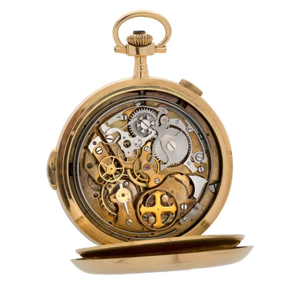 Swiss gold repeating calendar chronograph watch Circa 1900 Swiss gold repeating calendar chronograph watch Circa 1900