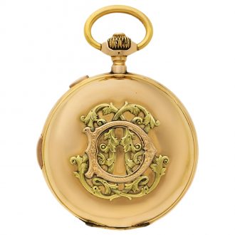 Swiss 18K gold quarter repeating chronograph Circa 1900