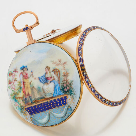Exceptionally Swiss gold and enamel Rococo watch Circa 1780 Exceptionally Swiss gold and enamel Rococo watch Circa 1780