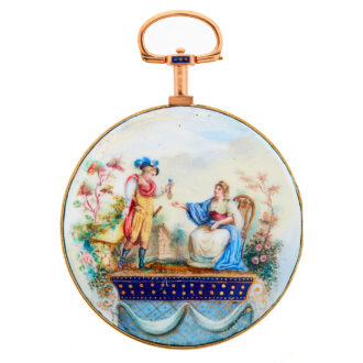 Exceptionally Swiss gold and enamel Rococo watch Circa 1780 Exceptionally Swiss gold and enamel Rococo watch Circa 1780