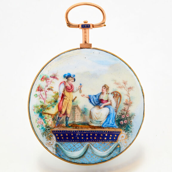 Exceptionally Swiss gold and enamel Rococo watch Circa 1780 Exceptionally Swiss gold and enamel Rococo watch Circa 1780