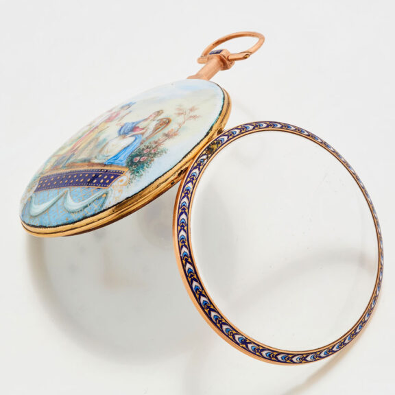 Exceptionally Swiss gold and enamel Rococo watch Circa 1780 Exceptionally Swiss gold and enamel Rococo watch Circa 1780