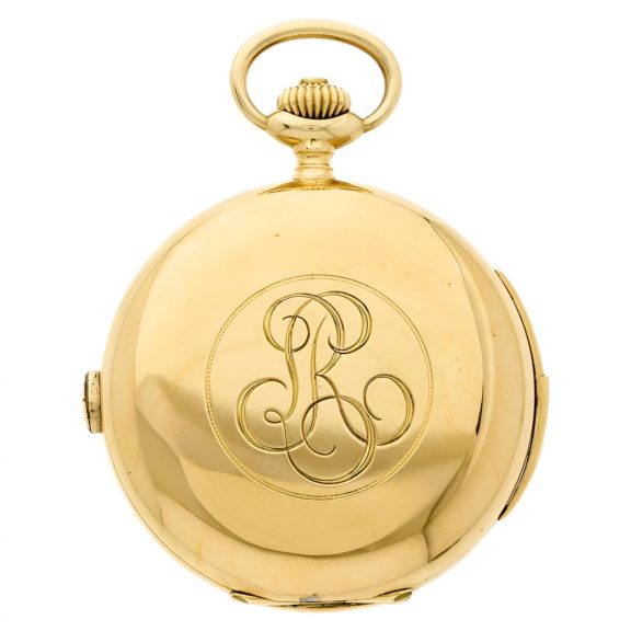 Swiss 18K gold minute repeating chronograph Circa 1900 Swiss 18K gold minute repeating chronograph Circa 1900
