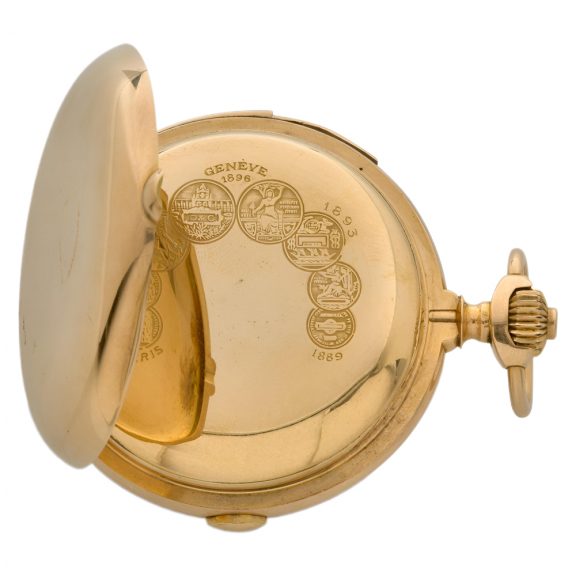 Swiss 18K gold minute repeating chronograph Circa 1900 Swiss 18K gold minute repeating chronograph Circa 1900