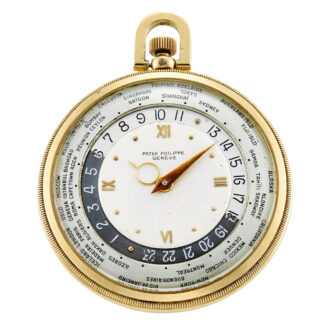 Fine, rare Swiss gold open faced World Time lever Circa 1946