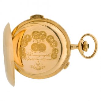 Swiss 18K gold minute repeating chronograph Circa 1900 Swiss 18K gold minute repeating chronograph Circa 1900