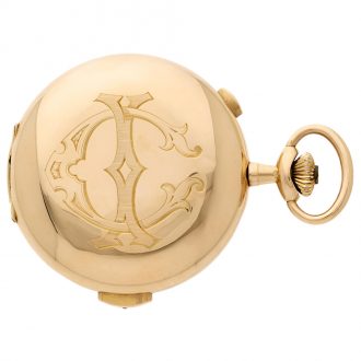 Swiss 18K gold minute repeating chronograph Circa 1900 Swiss 18K gold minute repeating chronograph Circa 1900