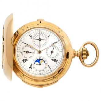 Swiss gold complicated repeating chronograph watch Circa 1896