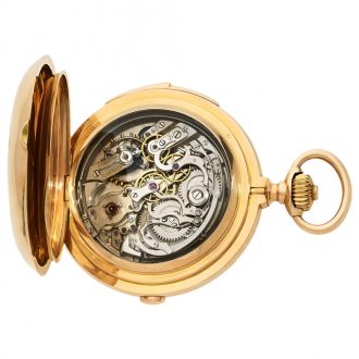 Swiss gold complicated repeating chronograph watch Circa 1896