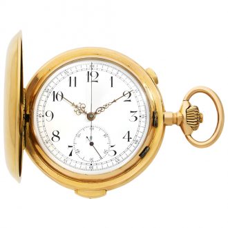Swiss 18K gold minute repeating chronograph Circa 1900 Swiss 18K gold minute repeating chronograph Circa 1900