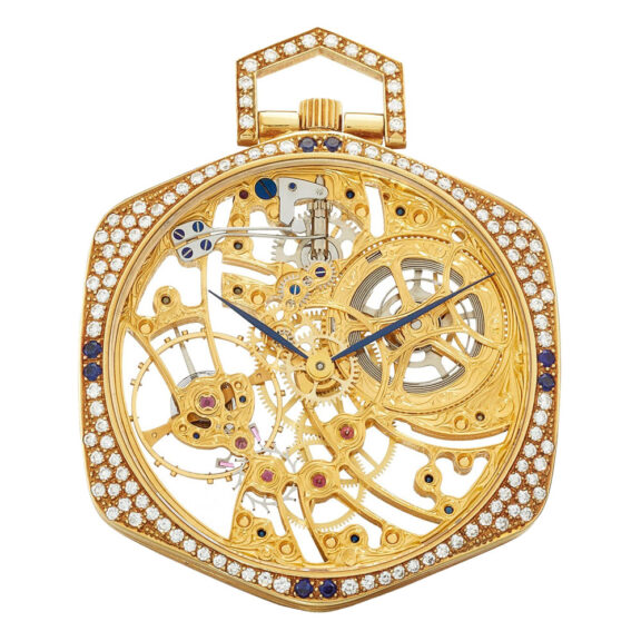 Swiss gold, diamond and sapphire-set hexagonal watch Circa 1989