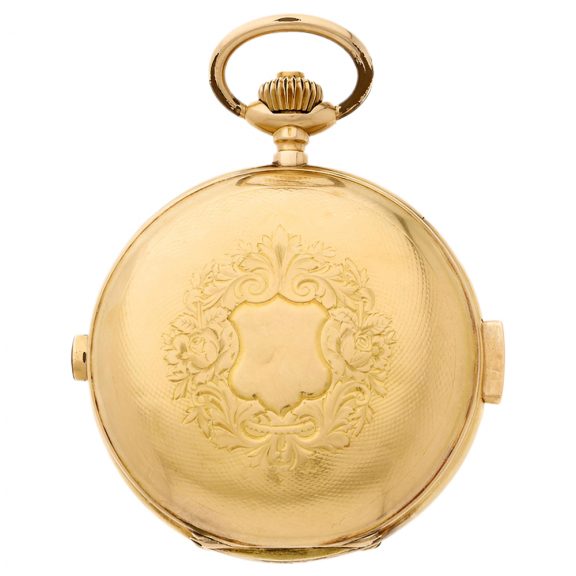 Swiss 18K gold minute repeating chronograph Circa 1900 Swiss 18K gold minute repeating chronograph Circa 1900
