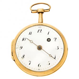 Swiss 18K yellow gold open faced pocket watch Circa 1800