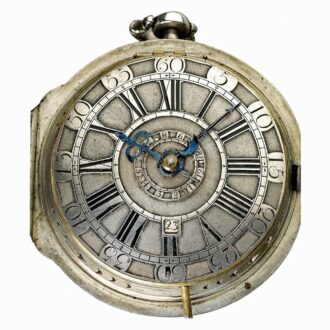 German coach clock with repeater, alarm and date Circa 1750