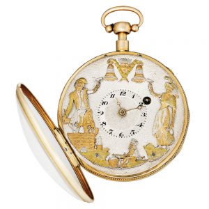 French gold quarter repeater with jacquemarts Circa 1815