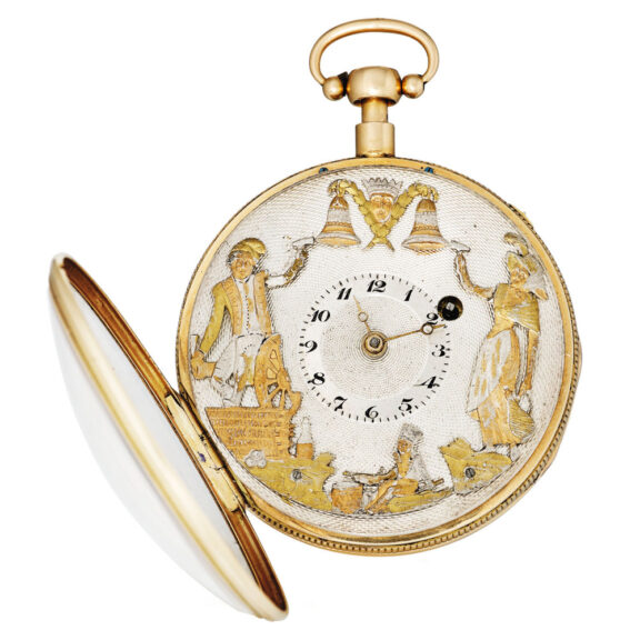 French gold quarter repeater with jacquemarts Circa 1815