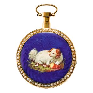 Swiss gold and enamel quarter repeating watch Circa 1810