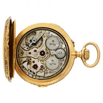 Swiss 18K gold repeating Sonnerie pocket watch Circa 1900