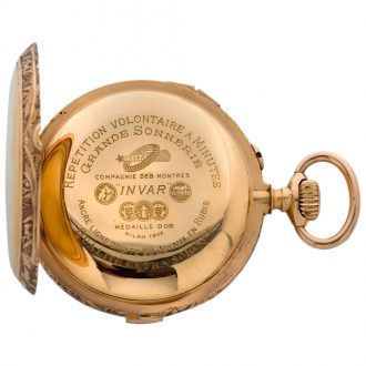 Swiss 18K gold repeating Sonnerie pocket watch Circa 1900