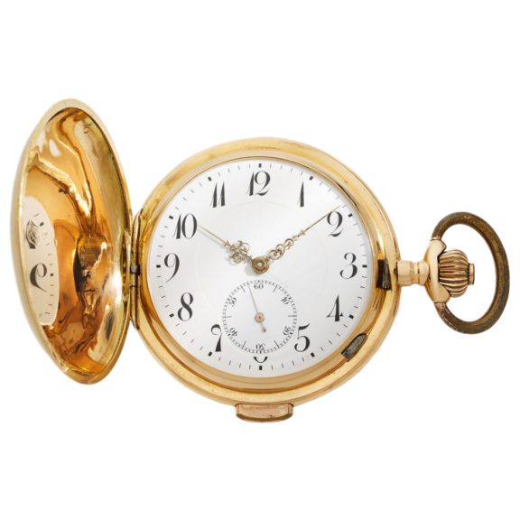 Swiss gold repeating watch with hidden erotic automaton Circa 1905