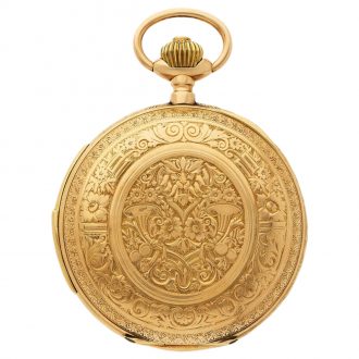 Swiss gold repeating carillon watch with automata Circa 1895