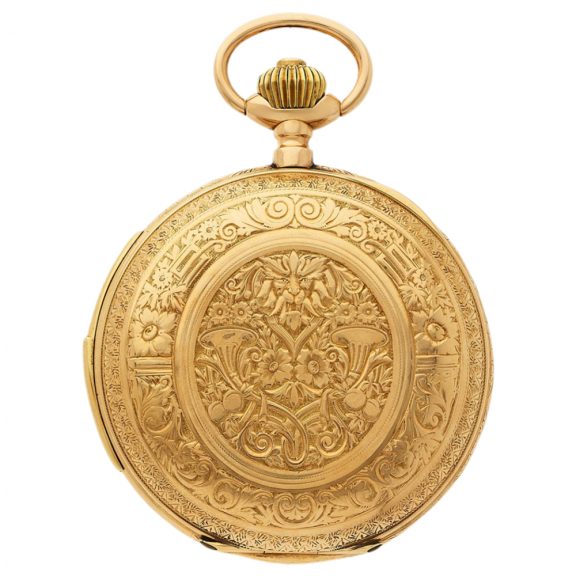 Swiss gold repeating carillon watch with automata Circa 1895 Swiss gold repeating carillon watch with automata Circa 1895