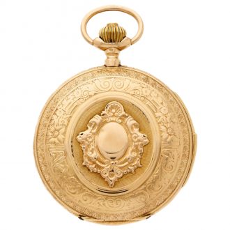 Swiss gold repeating carillon watch with automata Circa 1895