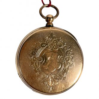 Swiss 18K yellow gold open faced pocket watch Circa 1895