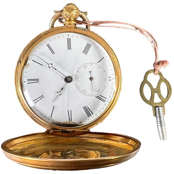 Swiss 18K yellow gold full hunter pocket watch Circa 1850 Swiss 18K yellow gold full hunter pocket watch Circa 1850