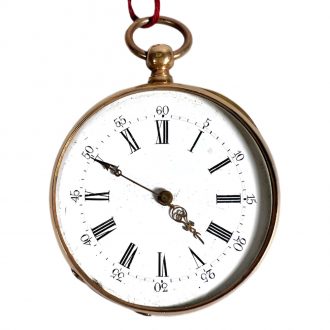 Swiss 18K yellow gold open faced pocket watch Circa 1895