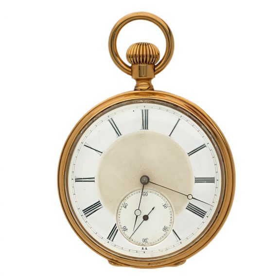 Swiss 18K yellow gold open faced pocket watch Circa 1880 Swiss 18K yellow gold open faced pocket watch Circa 1880