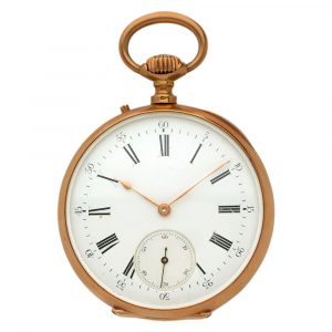 French 18K yellow gold open faced pocket watch Circa 1878