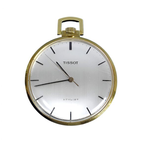 Swiss gold plated Stylist open faced pocket watch Circa 1950 Swiss gold plated Stylist open faced pocket watch Circa 1950