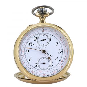 Swiss 18K yellow gold chronograph pocket watch Circa 1895