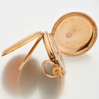 Swiss pink gold hunting cased anker chronometer Circa 1890