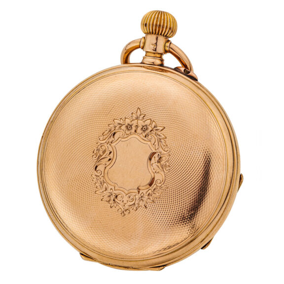 Swiss pink gold hunting cased anker chronometer Circa 1890 Swiss pink gold hunting cased anker chronometer Circa 1890