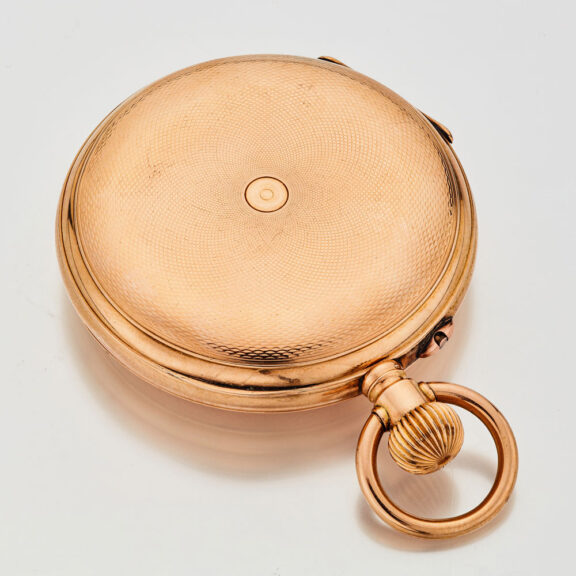Swiss pink gold hunting cased anker chronometer Circa 1890 Swiss pink gold hunting cased anker chronometer Circa 1890