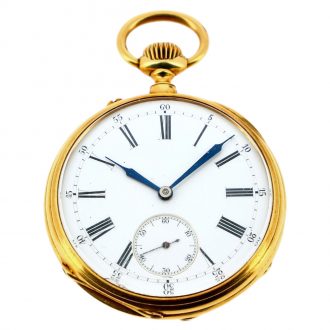 Swiss 18K yellow gold open faced pocket watch Circa 1900 Swiss 18K yellow gold open faced pocket watch Circa 1900